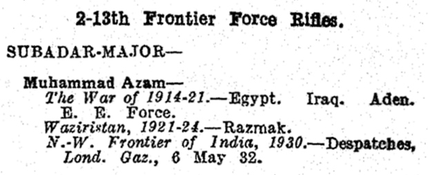 WW2 Indian Army List