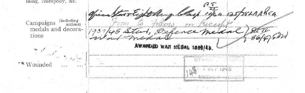1939-45 Star Medal Record