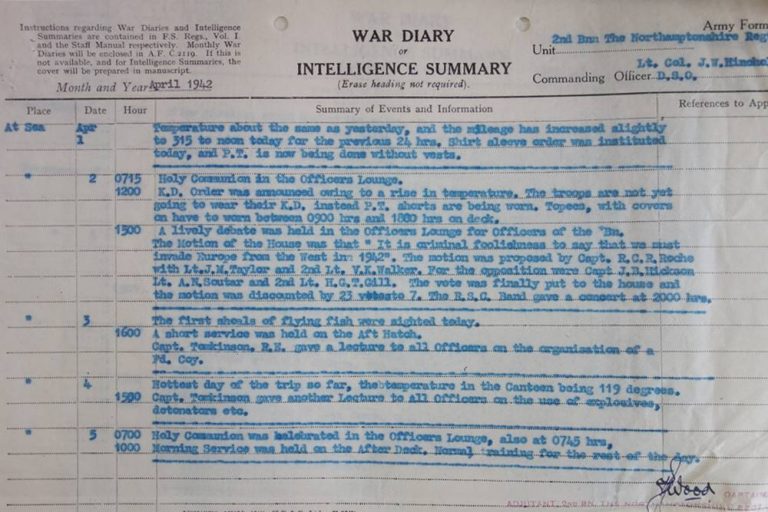WW2 War Diary Example Researching the Lives and Records of WW2 Soldiers